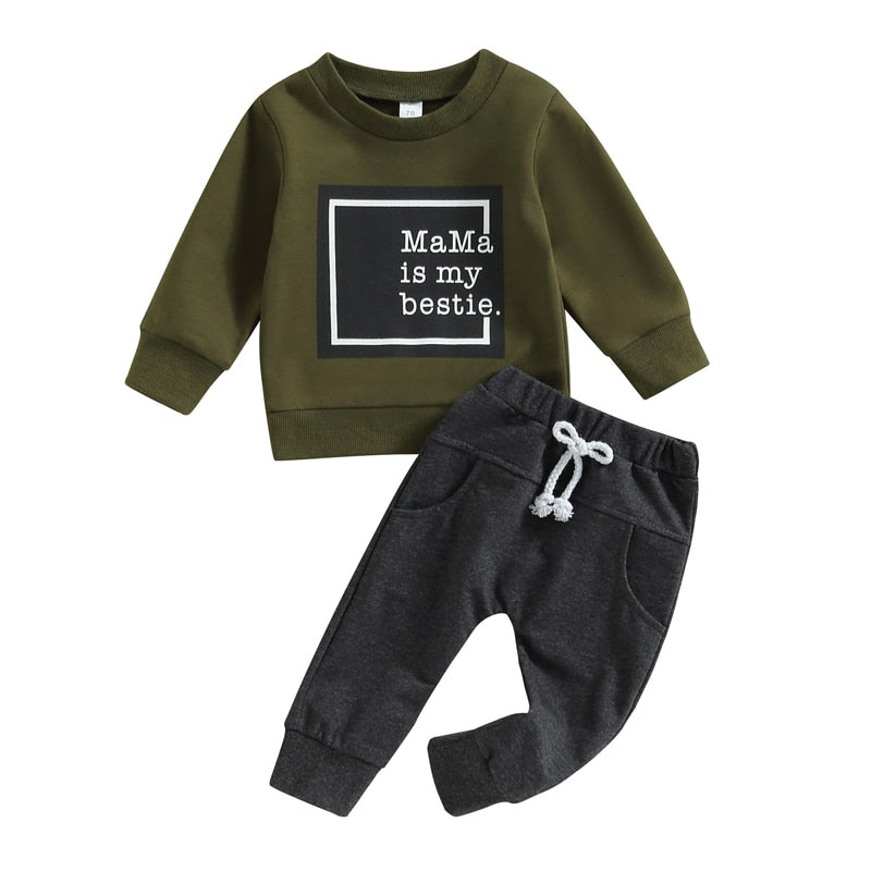 Conjunto Infantil Casual Meninos Outono e Inverno Mama is my Bestie