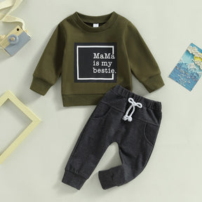 Conjunto Infantil Casual Meninos Outono e Inverno Mama is my Bestie