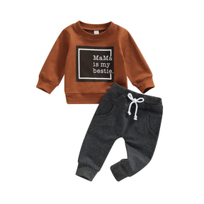 Conjunto Infantil Casual Meninos Outono e Inverno Mama is my Bestie