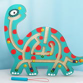 Labirinto Magnético Dinossauro Brinquedo de Madeira Infantil